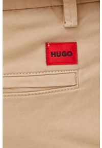 Hugo - HUGO szorty męskie kolor beżowy. Kolor: beżowy. Materiał: tkanina