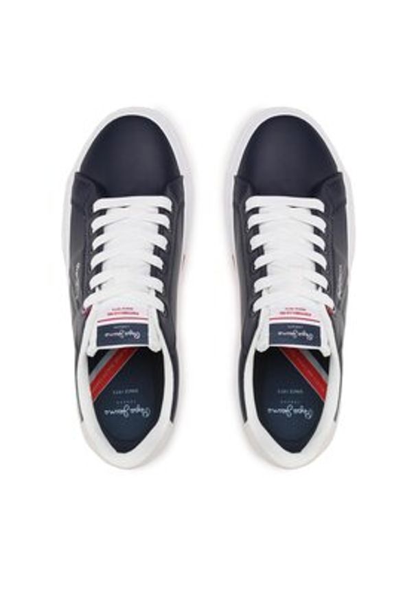 Pepe Jeans Sneakersy Kenton Flag M PMS30906 Granatowy. Kolor: niebieski. Materiał: skóra