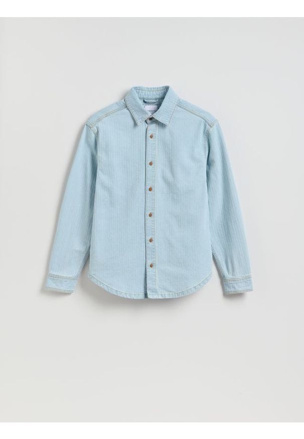 Reserved - Jeansowa koszula regular fit - niebieski. Kolor: niebieski. Materiał: jeans