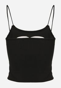 Born2be - Czarny Top z Prążkowanego Materiału z Usztywnianymi Miseczkami Fadeastra. Okazja: na co dzień. Kolor: czarny. Materiał: materiał, prążkowany. Styl: klasyczny, elegancki, casual #4