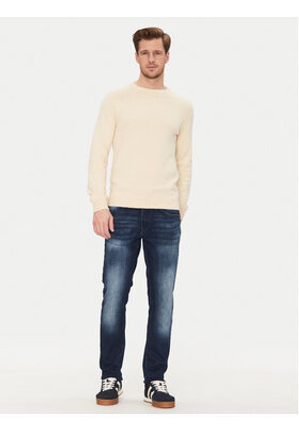 Blend Sweter 20717701 Beżowy Regular Fit. Kolor: beżowy. Materiał: bawełna