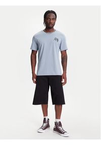 Converse T-Shirt Skeleton Party 10027726-A03 Błękitny Regular Fit. Kolor: niebieski. Materiał: bawełna