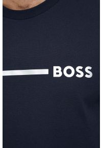 BOSS bluza lounge kolor granatowy z nadrukiem. Kolor: niebieski. Wzór: nadruk #3
