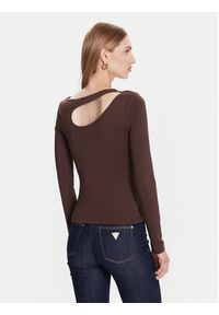 Guess Bluzka W5BP18 KC7M2 Brązowy Slim Fit. Kolor: brązowy. Materiał: syntetyk #3