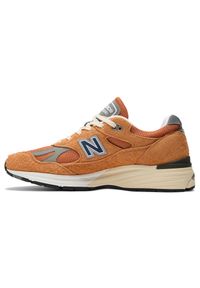 Buty unisex New Balance U991OV2 – pomarańczowe. Kolor: pomarańczowy. Materiał: skóra, guma. Szerokość cholewki: normalna. Sport: bieganie #6