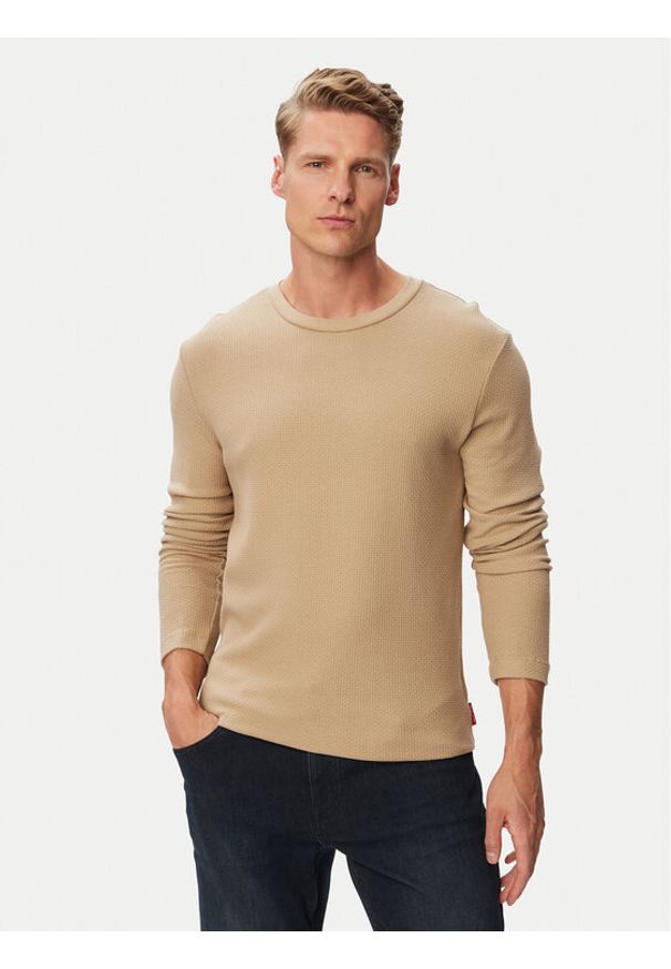JOOP! Jeans Longsleeve Jjj-Phineus 30103355 Brązowy jasny Regular Fit. Kolor: brązowy. Materiał: bawełna. Długość rękawa: długi rękaw