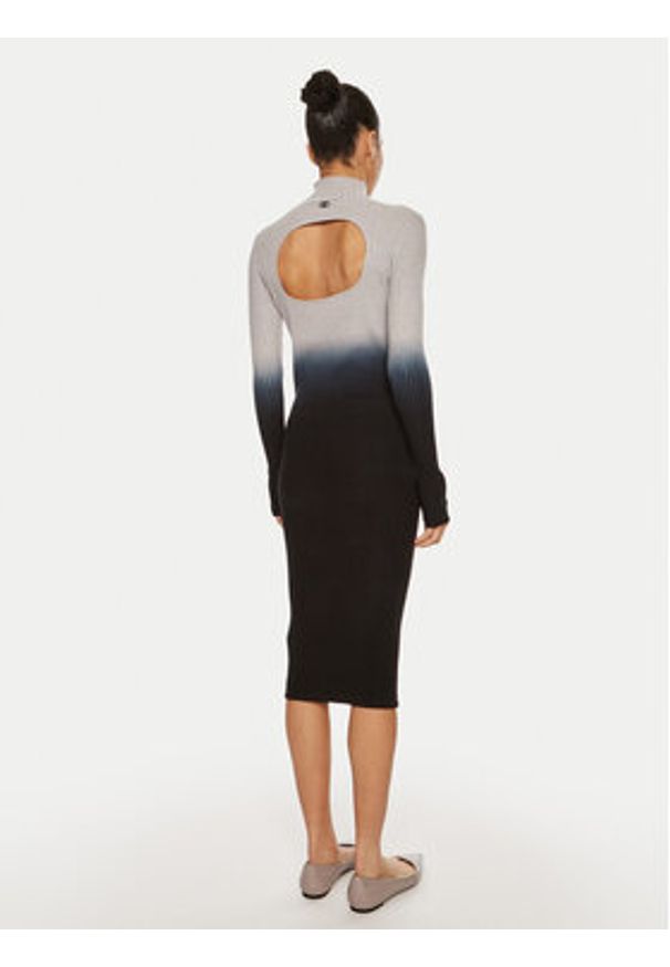 Liu Jo Sukienka dzianinowa WF4356 MA47P Szary Slim Fit. Kolor: szary. Materiał: wiskoza