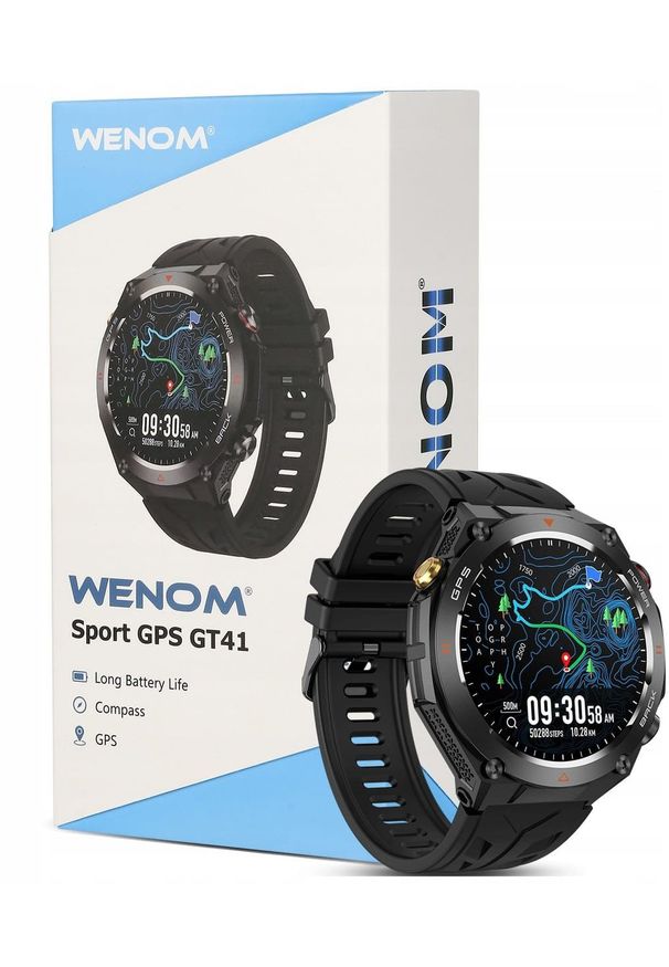 Smartwatch Męski Zegarek Wenom GT41 GPS Zdrowie Sport. Rodzaj zegarka: smartwatch. Styl: sportowy