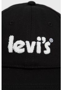 Levi's® - Levi's Czapka bawełniana kolor czarny z aplikacją. Kolor: czarny. Materiał: bawełna. Wzór: aplikacja. Styl: biznesowy #3