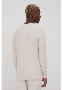 Tom Tailor sweter bawełniany męski kolor beżowy lekki. Okazja: na co dzień. Kolor: beżowy. Materiał: bawełna. Styl: casual