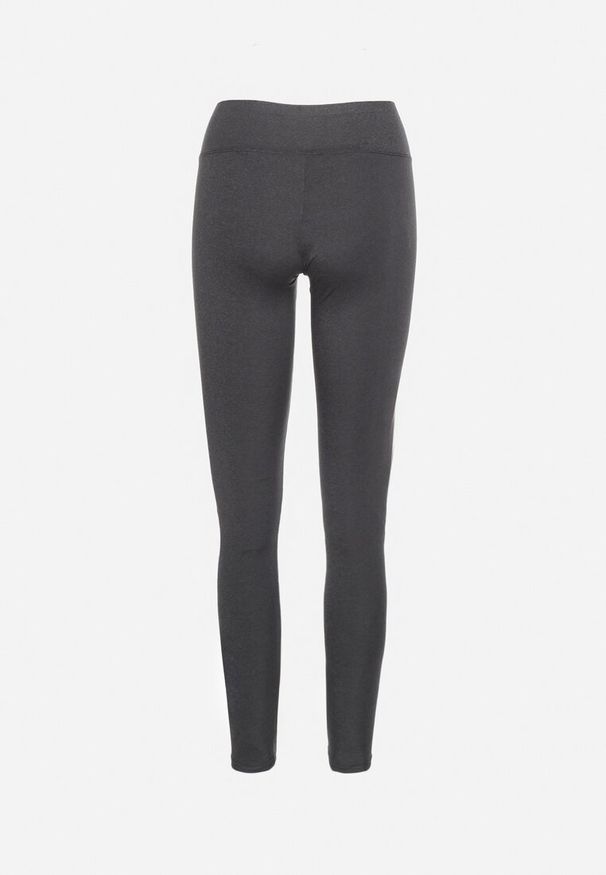 Born2be - Ciemnoszare Legginsy z Gumką w Pasie Cacilla. Okazja: na spotkanie biznesowe, do pracy, na co dzień. Kolor: szary. Styl: biznesowy, elegancki, casual