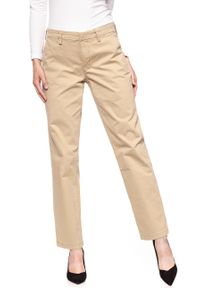 Lee - SPODNIE LEE DAMSKIE CHINO RELAXED L31MGK65. Materiał: materiał. Wzór: aplikacja