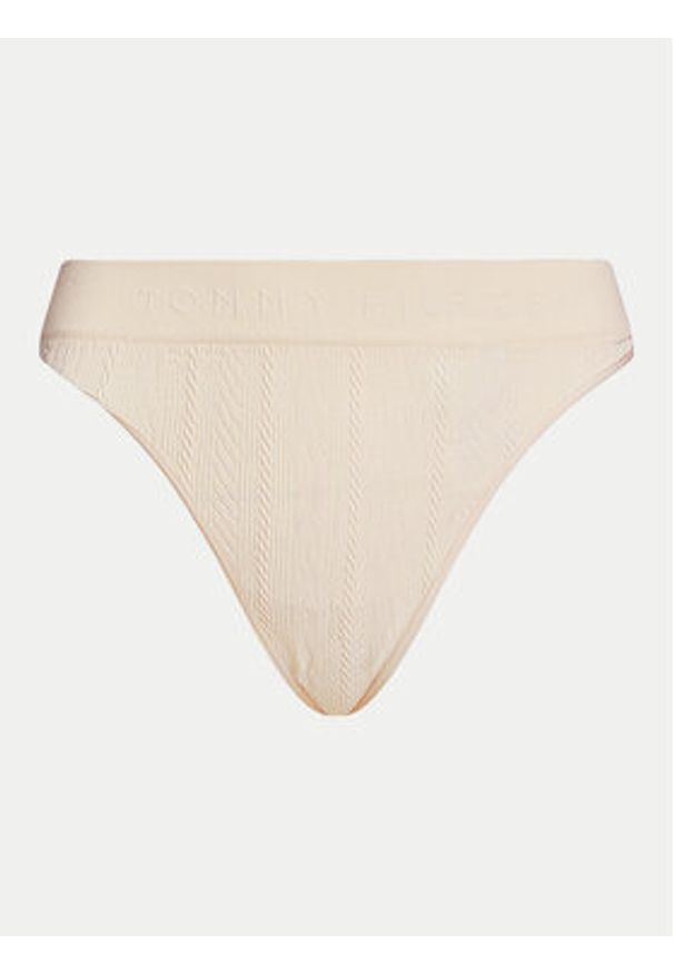 TOMMY HILFIGER - Tommy Hilfiger Stringi UW0UW05503 Beżowy. Kolor: beżowy. Materiał: syntetyk