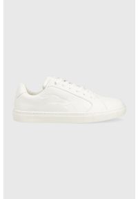 Trussardi Jeans - Trussardi sneakersy Eris kolor biały 79A00849 9Y099998. Nosek buta: okrągły. Zapięcie: sznurówki. Kolor: biały. Materiał: guma #1