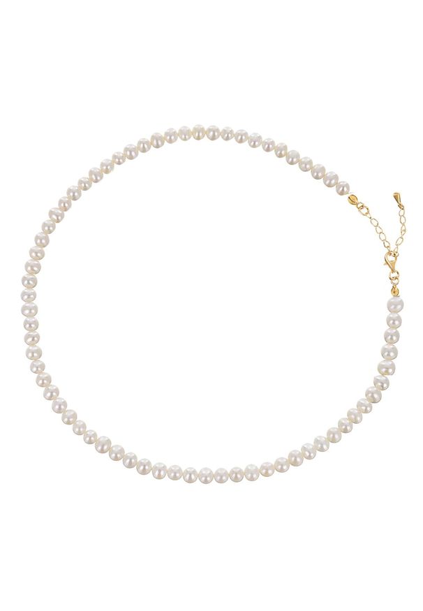 Braccatta - ADA GOLD Naszyjnik małe perły białe naturalne chocker regulowany. Materiał: pozłacane, srebrne. Kolor: biały. Wzór: aplikacja. Kamień szlachetny: perła