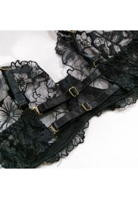 Intica - Koronkowy komplet bielizny trzyczęściowy regulowany Lizanne. Kolor: czarny. Materiał: koronka. Wzór: koronka #8