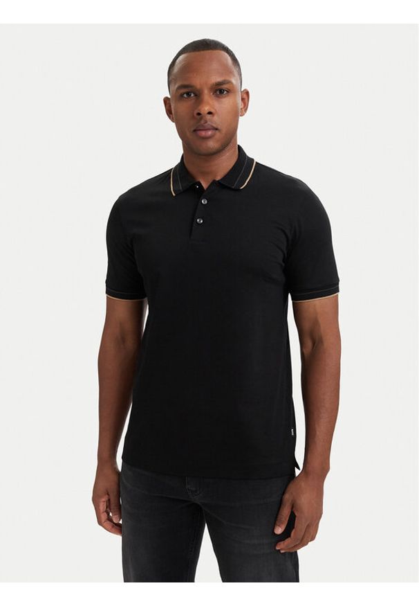 BOSS Polo H-Phillipson 195 50565587 Czarny Slim Fit. Typ kołnierza: polo. Kolor: czarny. Materiał: bawełna
