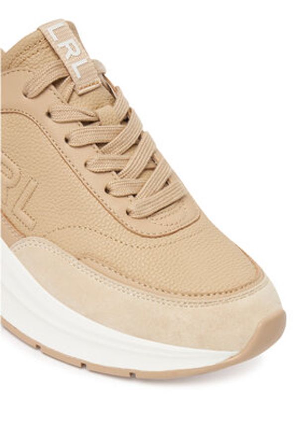 Lauren Ralph Lauren - LAUREN RALPH LAUREN Sneakersy 802974376001 Beżowy. Kolor: beżowy. Materiał: skóra