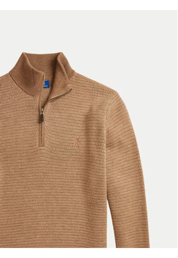 Polo Ralph Lauren Sweter 710948865002 Beżowy Regular Fit. Typ kołnierza: polo. Kolor: beżowy. Materiał: wełna