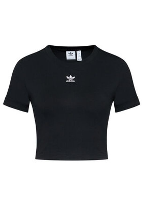 Adidas - adidas T-Shirt Crop Top GN2802 Czarny Regular Fit. Kolor: czarny. Materiał: bawełna