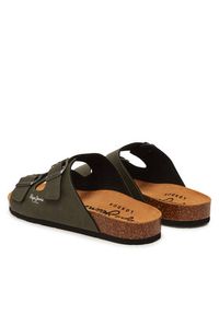Pepe Jeans Klapki PMS90110 Khaki. Kolor: brązowy. Materiał: skóra #2