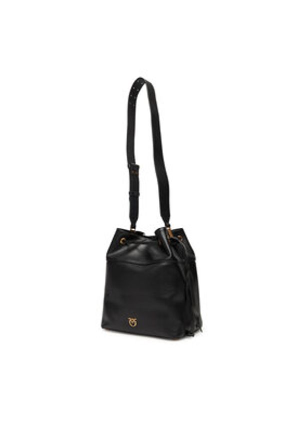 Pinko - PINKO Torebka Secchiello Classic Al 25-26 PLTT 104305 A0QO Czarny. Kolor: czarny. Materiał: skórzane