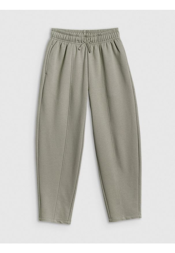 4f - 4F Spodnie dresowe z szerokimi nogawkami dziewczęce - beżowe 158/164 (12-14 lat). Okazja: na spacer, na co dzień, na uczelnię. Kolor: beżowy. Materiał: dresówka. Sezon: lato. Styl: casual