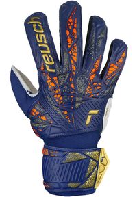 Reusch - Rękawice bramkarskie dziecięce REUSCH Attrakt Solid Junior. Kolor: żółty, wielokolorowy, niebieski. Sport: piłka nożna