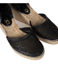 Pinko Espadryle "Patty" | 1H211A Y86A | Kobieta | Czarny. Okazja: na co dzień. Kolor: czarny. Materiał: skóra. Wzór: ażurowy, aplikacja. Obcas: na koturnie. Styl: klasyczny, casual, elegancki #4