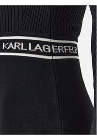 Karl Lagerfeld - KARL LAGERFELD Sukienka dzianinowa A1W13027 Czarny Slim Fit. Typ kołnierza: dekolt w karo. Kolor: czarny. Materiał: wiskoza #4