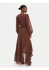 Guess Sukienka wieczorowa 5GGK53 7317A Brązowy Regular Fit. Kolor: brązowy. Materiał: bawełna. Styl: wizytowy