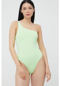 only - Only jednoczęściowy strój kąpielowy Alba kolor zielony lekko usztywniona miseczka. Kolor: zielony. Materiał: materiał
