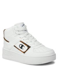 Champion Sneakersy Mid Cut Foul Play Plat Mid Animalie S11601-WW001 Biały. Kolor: biały. Materiał: skóra