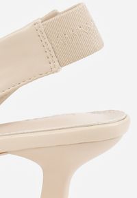 Renee - Beżowe Czółenka Sandały Vices na Kaczuszce Typu Slingback Liluriela. Okazja: na co dzień. Kolor: beżowy. Wzór: kwiaty. Sezon: lato. Obcas: na szpilce. Styl: casual, elegancki. Wysokość obcasa: średni #9