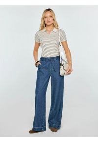 Big-Star - Jeansy damskie wide z pasem na gumkę niebieskie Suzie 387. Stan: podwyższony. Kolor: niebieski. Wzór: jednolity. Styl: elegancki #4
