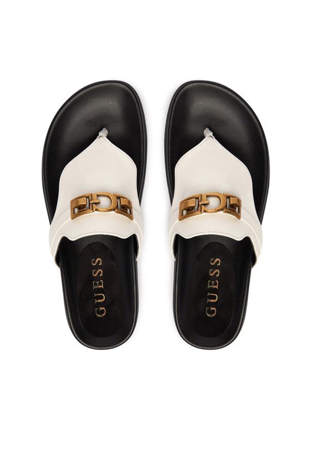 Guess Japonki FLJFRR LEA03 Biały. Kolor: biały. Materiał: skóra