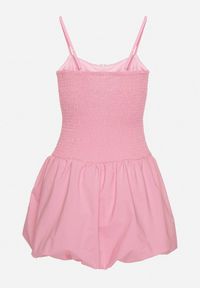 Born2be - Różowa Sukienka Typu Bombka z Cyrkoniową Klamrą z Podszewką Typu Szorty Nessim. Okazja: na imprezę. Kolor: różowy. Długość rękawa: na ramiączkach. Sezon: lato. Typ sukienki: bombki. Styl: elegancki #6