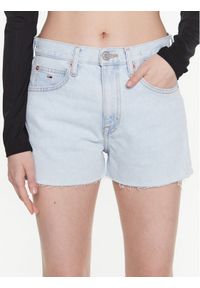 Tommy Jeans Szorty jeansowe Hotpant DW0DW15593 Niebieski Regular Fit. Kolor: niebieski. Materiał: bawełna