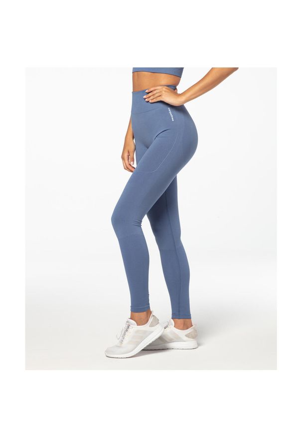 Legginsy bezszwowe sportowe dla kobiet Carpatree Vibe z wysokim stanem. Stan: podwyższony. Kolor: niebieski. Sport: fitness