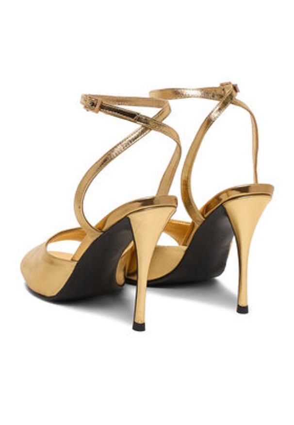 Eva Minge Sandały EO-FLORA-LT1605-6 Złoty. Kolor: złoty. Materiał: skóra