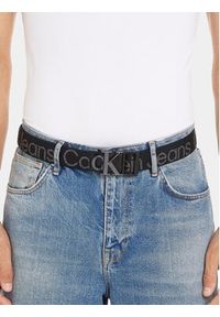 Calvin Klein Jeans Pasek Męski Monogram Slider Webbing Belt35Mm K50K511819 Czarny. Kolor: czarny. Materiał: materiał