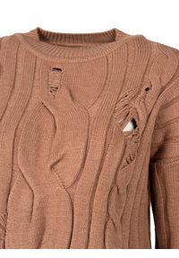 Pinko Sweter "Dai Dai" | 1G18K3 A05Z | Kobieta | Beżowy. Okazja: na co dzień. Kolor: beżowy. Materiał: poliamid, wiskoza, poliester. Wzór: aplikacja. Sezon: lato. Styl: wizytowy, elegancki, casual