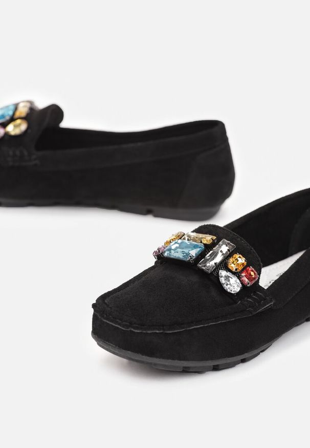 Born2be - Czarne Mokasyny z Wkładką ze Skóry Naturalnej Mapho. Okazja: na co dzień. Kolor: czarny. Materiał: skóra. Styl: klasyczny, elegancki, casual