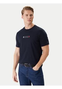 TOMMY HILFIGER - Tommy Hilfiger T-Shirt Brand Love Small Center Tee MW0MW41453 Granatowy Regular Fit. Kolor: niebieski. Materiał: bawełna #1