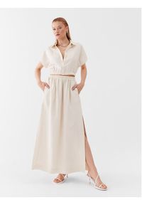 Patrizia Pepe Spódnica maxi 2G0905/A052-W347 Écru Regular Fit. Materiał: len, wiskoza