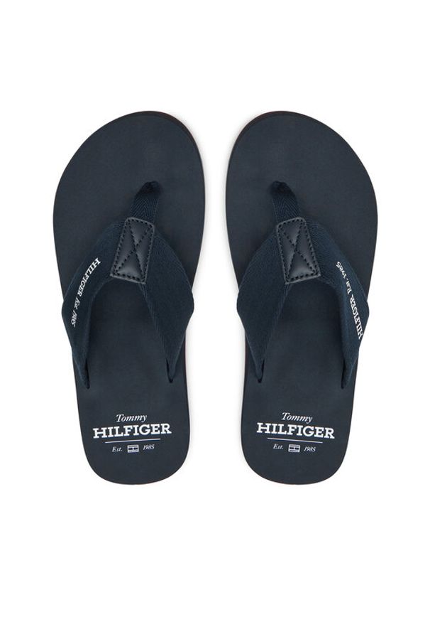 TOMMY HILFIGER - Tommy Hilfiger Japonki Hilfiger 85 Beach Sandal FM0FM05339 Granatowy. Kolor: niebieski. Materiał: materiał