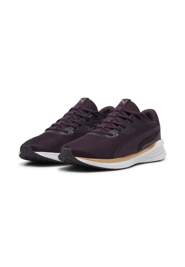 Puma - Buty do biegania Night Runner V3 PUMA Midnight Plum Gold Purple. Kolor: żółty, wielokolorowy, fioletowy. Sport: fitness