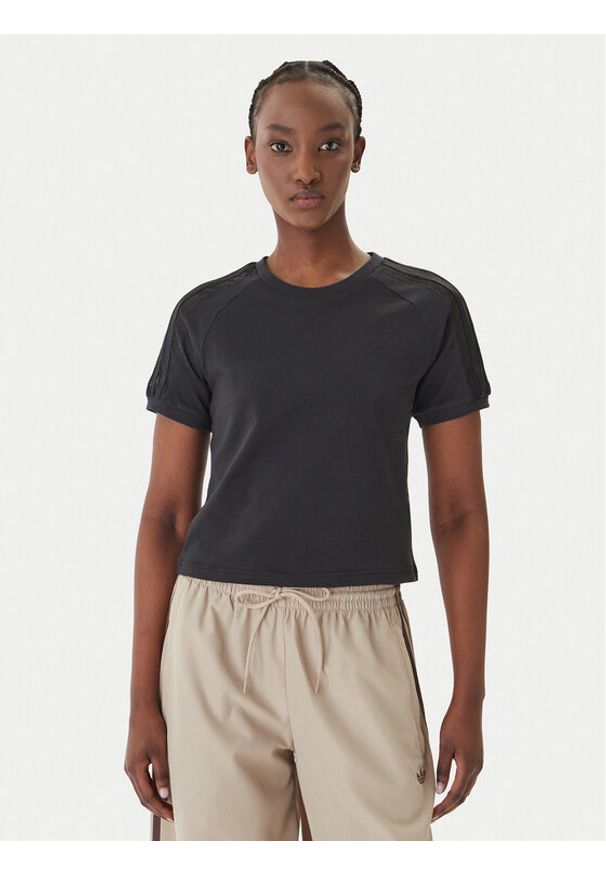 Adidas - adidas T-Shirt Lace Cali KC8150 Czarny Regular Fit. Kolor: czarny. Materiał: bawełna
