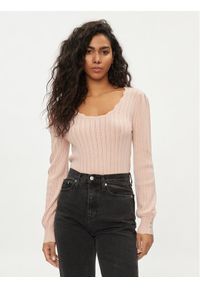 only - ONLY Sweter Meddi 15311544 Różowy Regular Fit. Kolor: różowy. Materiał: wiskoza #1