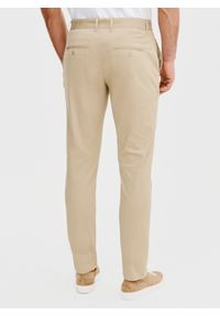 Pako Lorente - PAKO LORENTE – Beżowe gładkie spodnie męskie. Kolor: beżowy. Materiał: bawełna, elastan. Wzór: gładki. Styl: klasyczny #7